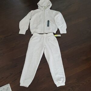 NWT Kids Color Flecked Hoodie and Sweatpants Set, Size 8